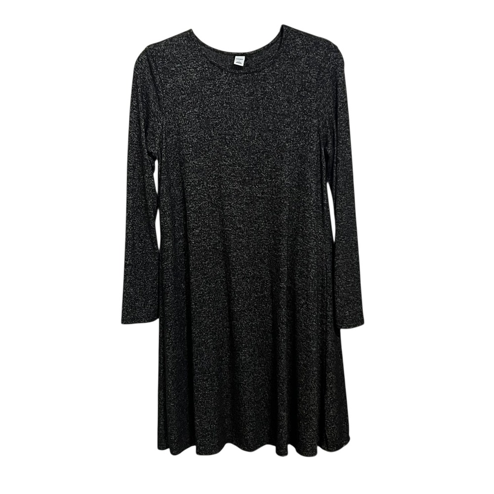 Old‎ Navy Women's Black Marled Knit Long Sleeve Swing Dress Size Small Cozy